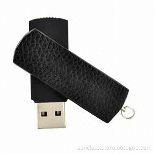 High-quality Leather Swivel USB Drive